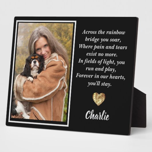 アバーンスザレインボーブリッジキングチャールズスパニエル犬 フォトプラーク (側面)