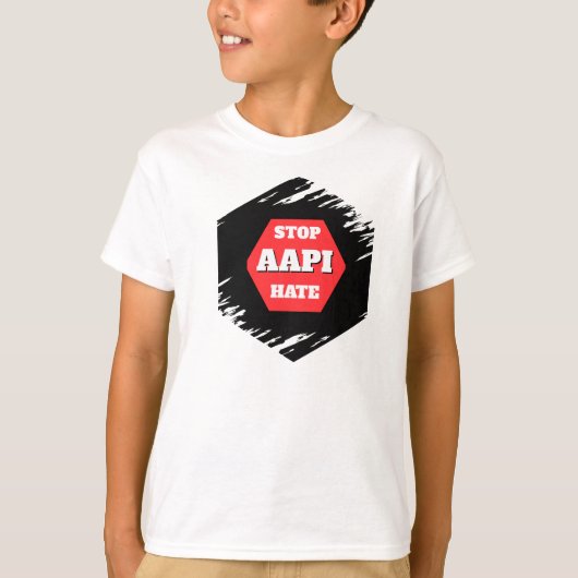 アパイ(アジア系太平洋諸島系アメリカ人)ヘイトをやめよう Tシャツ (正面)
