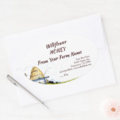 アパカスタムールヴィンテージミツバチの巣と雲ハニー 楕円形シール (封筒)