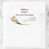 アパカスタムールヴィンテージミツバチの巣と雲ハニー 楕円形シール (バッグ)