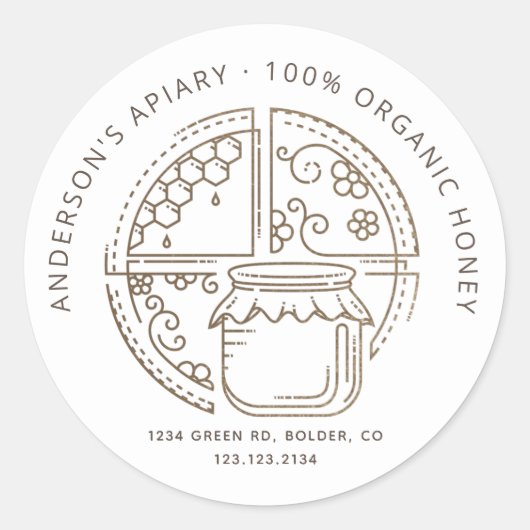 アパチモダンアびん瓶ラベル ラウンドシール (正面)