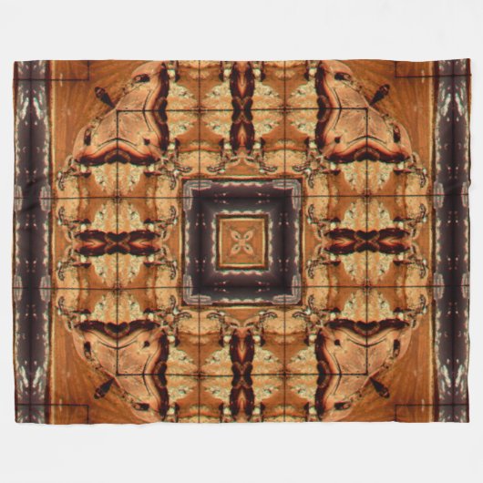 アパッシュの原産のシャーマンの種族の精神の曼荼羅 フリースブランケット (正面(横))