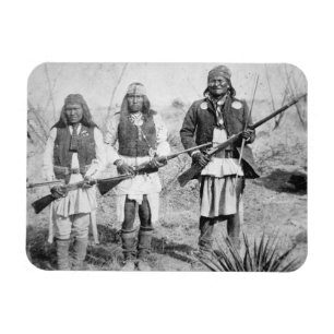アパッシュの彼の戦士のGeronimoそして3、1886年(b マグネット