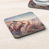 アパッシュの待伏せ(キャンバスの油) コースター (左側)