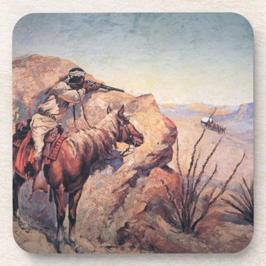 アパッシュの待伏せ(キャンバスの油) コースター (正面)