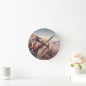 アパッシュの待伏せ(キャンバスの油) ラウンド壁時計 (ホーム)