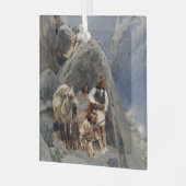 アパッチインディアンズインマウンテンズ先住民アメリカンヘンリー ガラスオーナメント (正面左)