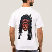 アパッチウォリアー顔イラストレーション Tシャツ (裏面)