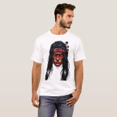 アパッチウォリアー顔イラストレーション Tシャツ (正面フル)