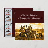 アパッチ族とジェロニモが自動車を運転 招待状 (正面/裏面)