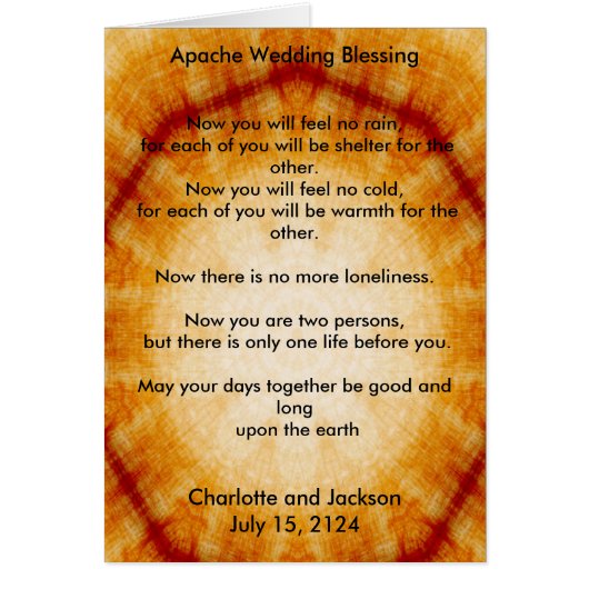 アパッチ結婚の賛美古い紙 (正面)