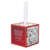 アパッチ結婚の賛美記念日パーソナライズされた キューブオーナメント (正面アングル)