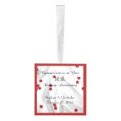 アパッチ結婚の賛美記念日パーソナライズされた キューブオーナメント (右)