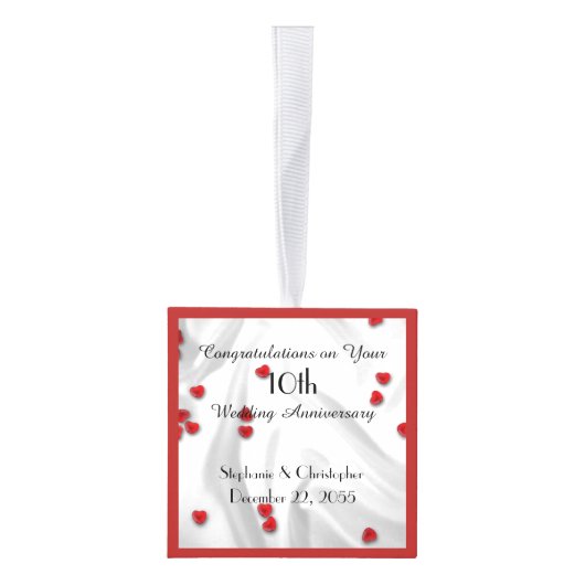 アパッチ結婚の賛美記念日パーソナライズされた キューブオーナメント (右)