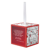 アパッチ結婚の賛美記念日パーソナライズされた キューブオーナメント (裏面アングル)