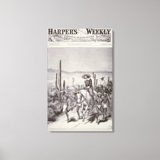 アパッチ・スカウトはジェロン追撃で軍のパトロールを率いる キャンバスプリント (正面)