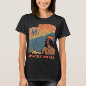 アパッチ・トレイル アリゾナ砂漠 レトロ トラベル Tシャツ (正面)
