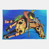 アパッチ・トレイル#1、先住民・アメリカン・オン・乗馬 キッチンタオル (横)