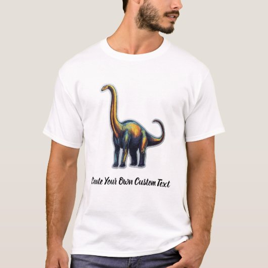 アパトサウルス 恐竜 オリジナルテキスト作成 Tシャツ (正面)
