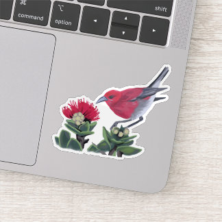 アパパネとオヒア・レフアの花 ハワイの自然イラスト シール