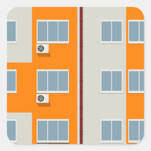 アパモダンート建物とエアコン スクエアシール (正面)