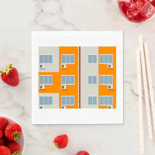 アパモダンート建物とエアコン スタンダードランチョンナプキン