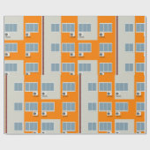 アパモダンート建物とエアコン ラッピングペーパー (フラット)