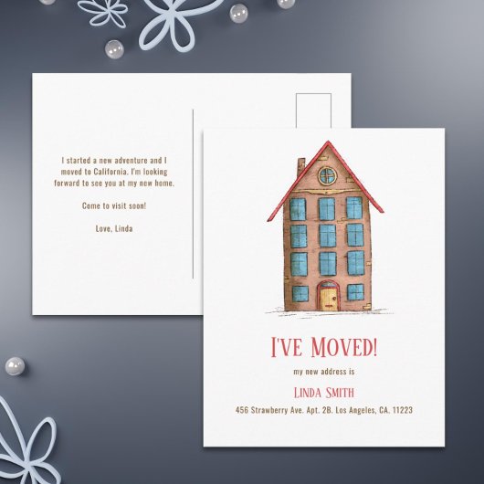 アパモダンート建物引越アナウンス ポストカード