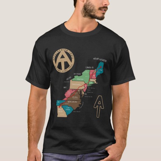 アパラチアントレイル ハイキングマップ Tシャツ (正面)