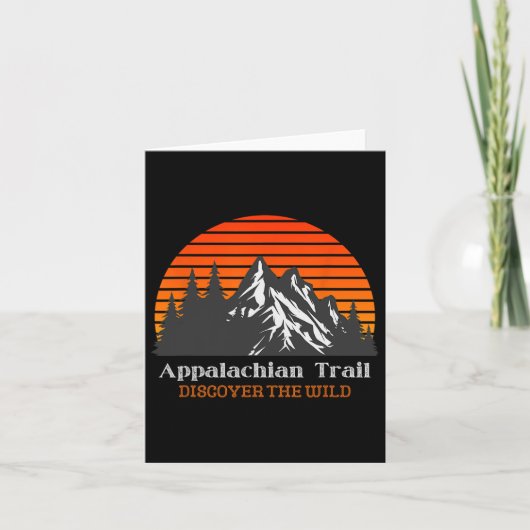 アパラチアントレイル ビンテージ ハイキング 山 夕焼け カード (正面)