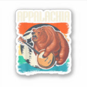 アパラチアヴィンテージバンジョプレーヤーブルーグラス音楽 シール (正面)