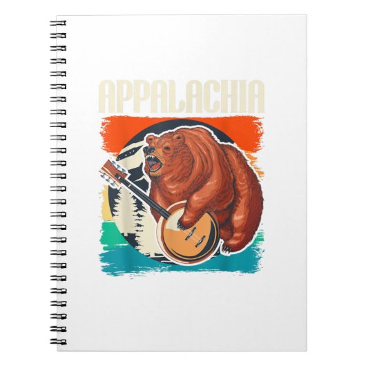 アパラチアヴィンテージバンジョプレーヤーブルーグラス音楽 ノートブック (正面)