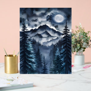 アパラチア夜空の水の色デジタルアート アクリルサイン