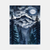 アパラチア夜空の水の色デジタルアート アクリルサイン (正面)