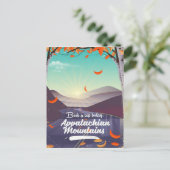アパラチア山脈ヴィンテージ旅行ポスター ポストカード (スタンド正面)