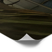 アパラチア朝日の出の水色デジタルアート ポスター (角)