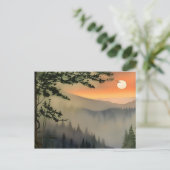 アパラチア朝日の出の水色デジタルアート ポストカード (スタンド正面)