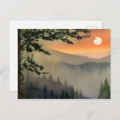 アパラチア朝日の出の水色デジタルアート ポストカード (正面/裏面)