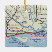 アパラチコラヴィンテージの地図 セラミックオーナメント (正面)