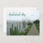 アパラチコラ湾フロリダと牡蠣ボート ポストカード (正面/裏面)