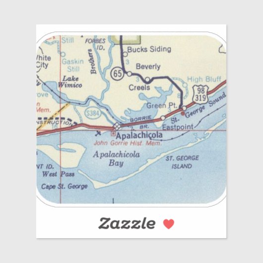 アパラチコラFLヴィンテージマップ シール (シート)