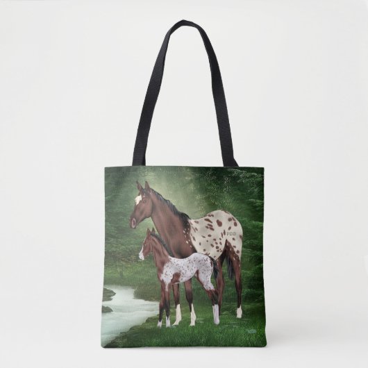 アパラルーサの母馬と仔馬 トートバッグ (正面)