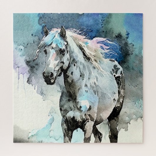 アパラルーサの牝馬の水彩画 ジグソーパズル (縦)