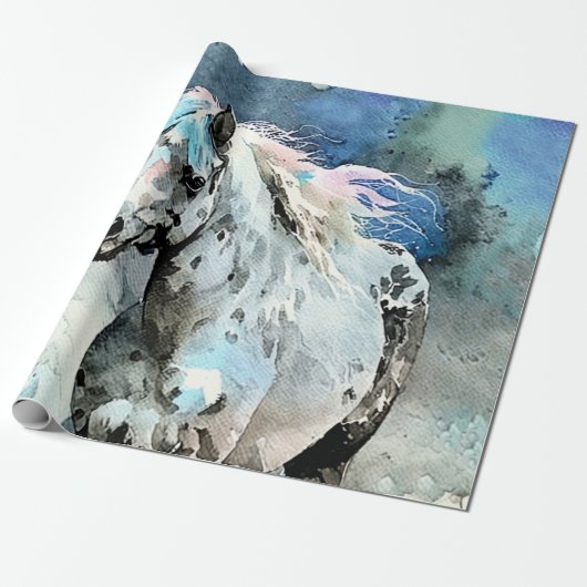 アパラルーサの牝馬の水彩画 ラッピングペーパー (アンロールド)