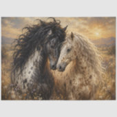 アパルーサの馬2頭の壁画 馬好きな人へのインテリア 薄葉紙 (正面)
