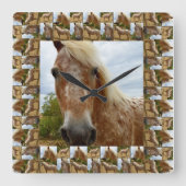 アパルーサ·ホースの写真立て スクエア壁時計 (正面)