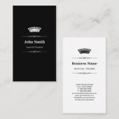 アパレルデザイナーエレガント王室の白黒 名刺 (正面/裏面)