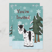 アパロオサホースウィンター誕生日招待状 招待状 (正面/裏面)