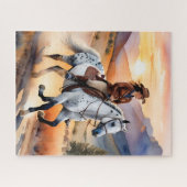 アパロオサホースウォーターカラーヒョウ ジグソーパズル (横)