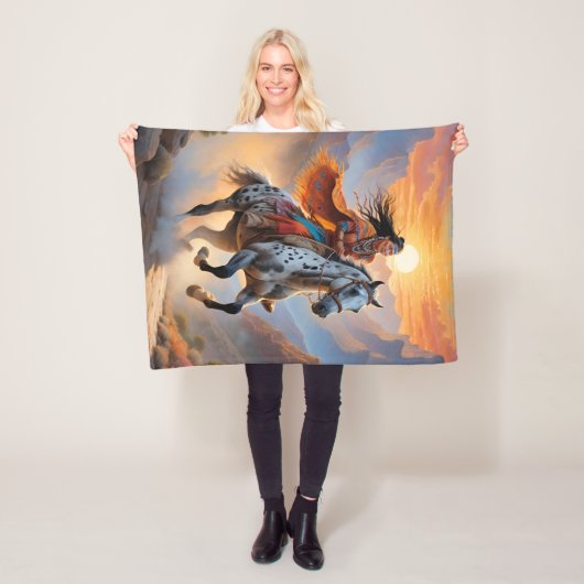 アパロオサホースウォーターカラーヒョウ フリースブランケット (インサイチュ)